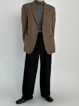dark brown suit