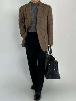dark brown suit