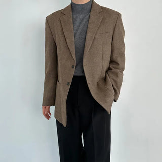 dark brown suit