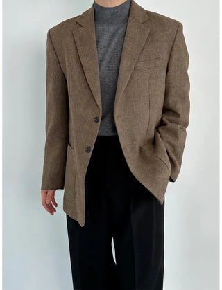 dark brown suit