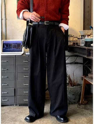 black straight pants