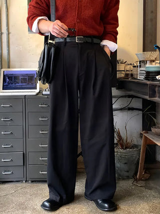 black straight pants