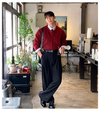 black straight pants