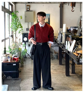 black straight pants