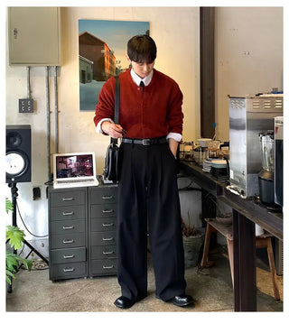 black straight pants