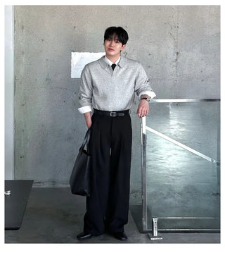 black straight pants