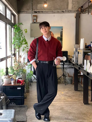 black straight pants