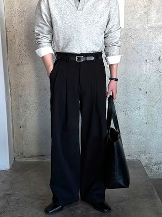 black straight pants