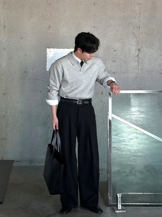 black straight pants