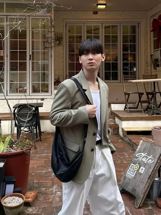 army green suit
