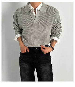 gray polo shirt