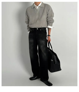 gray polo shirt