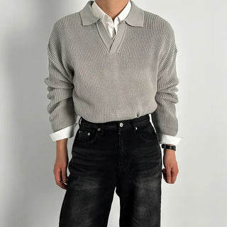 gray polo shirt