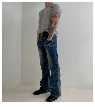 distressed machete jeans
