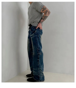 distressed machete jeans