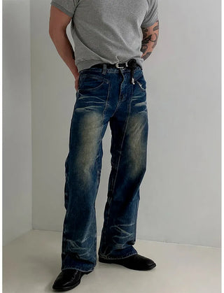 distressed machete jeans