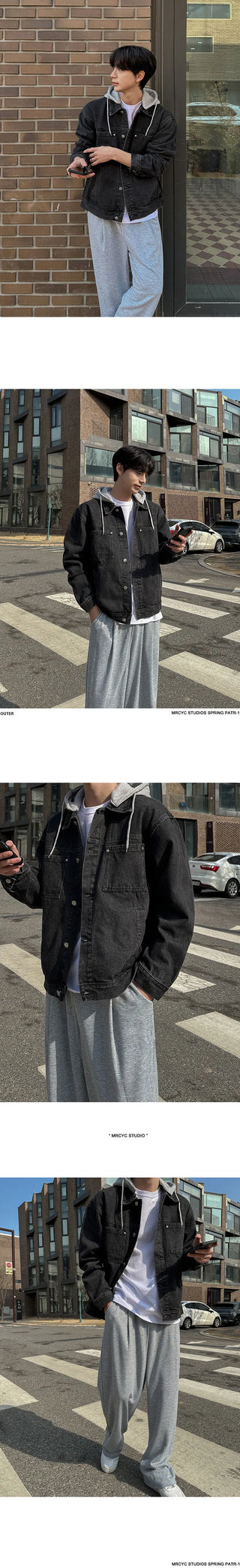 hooded denim jacket