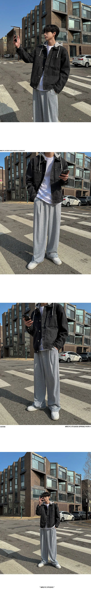 hooded denim jacket
