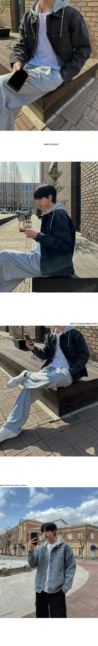 hooded denim jacket