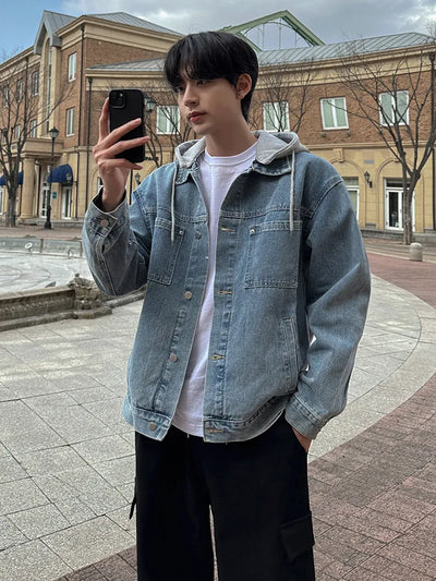 hooded denim jacket