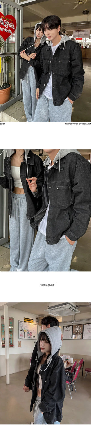 hooded denim jacket