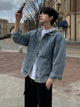 hooded denim jacket
