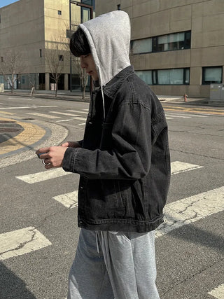 hooded denim jacket