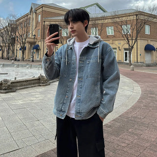 hooded denim jacket