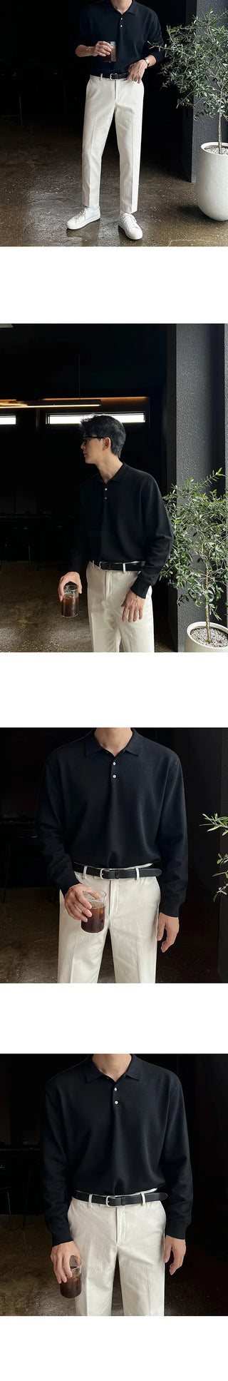 lapel knit shirt