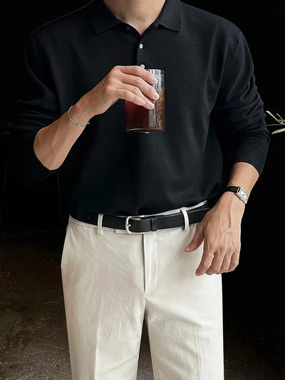 lapel knit shirt
