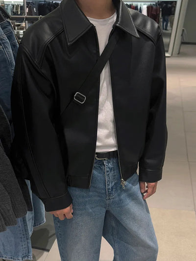 short leather jacket