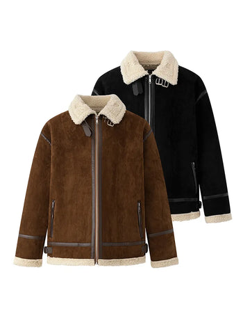 suede padded coat