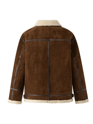 suede padded coat