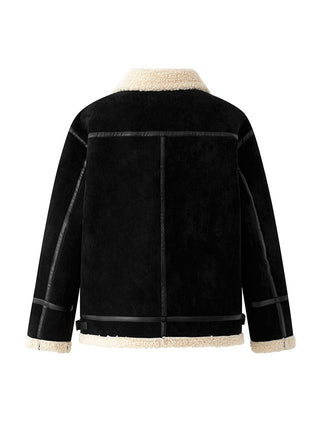 suede padded coat