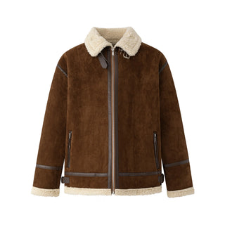 suede padded coat