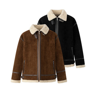 suede padded coat