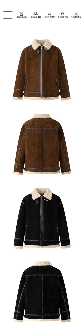 suede padded coat