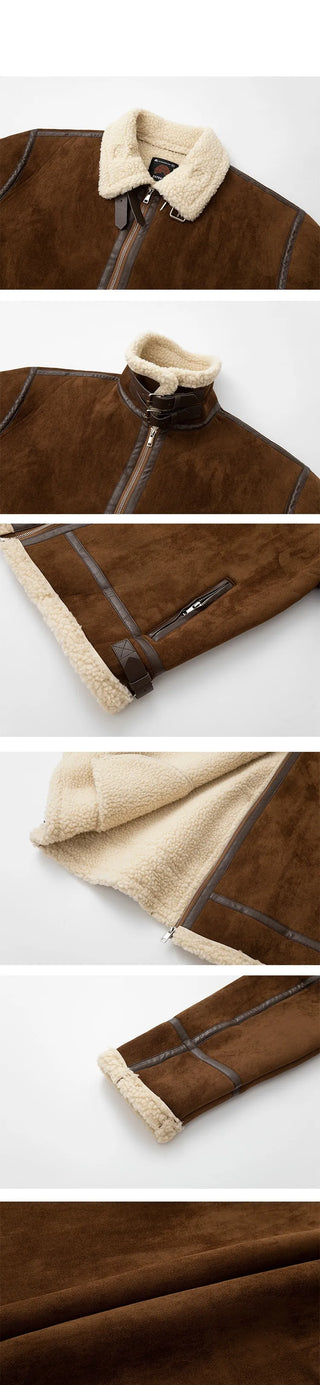 suede padded coat