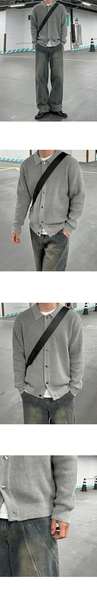 lapel knit coat