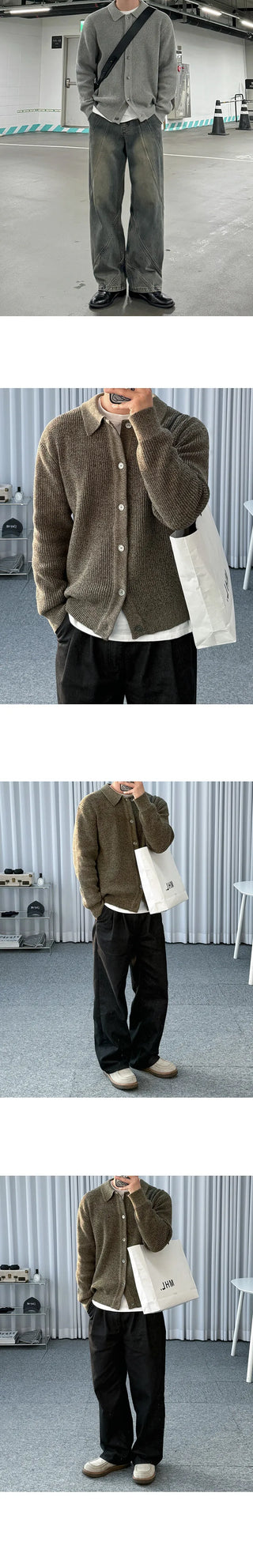 lapel knit coat
