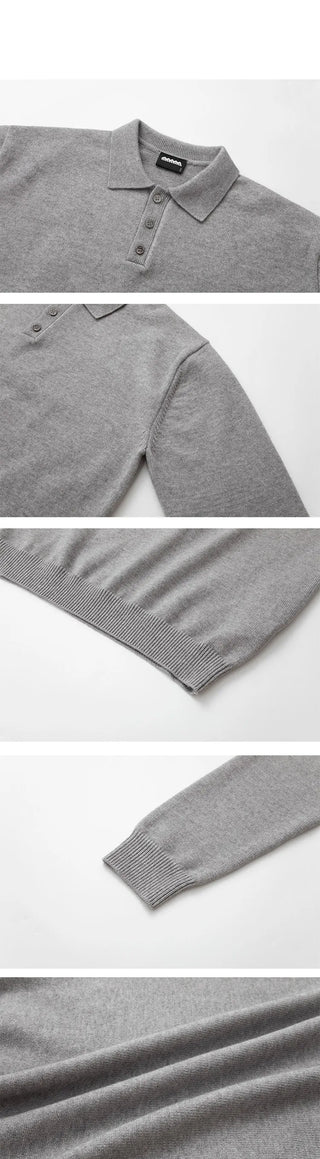 lapel thermal sweater