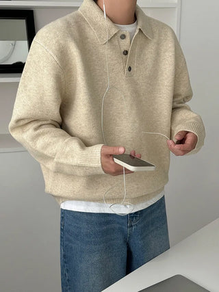 lapel thermal sweater