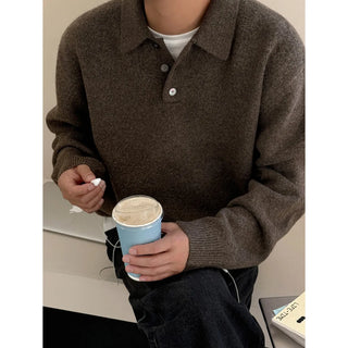 lapel thermal sweater