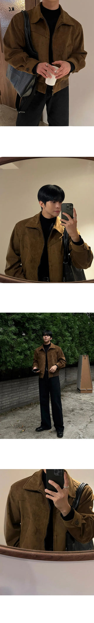 cropped leather coat