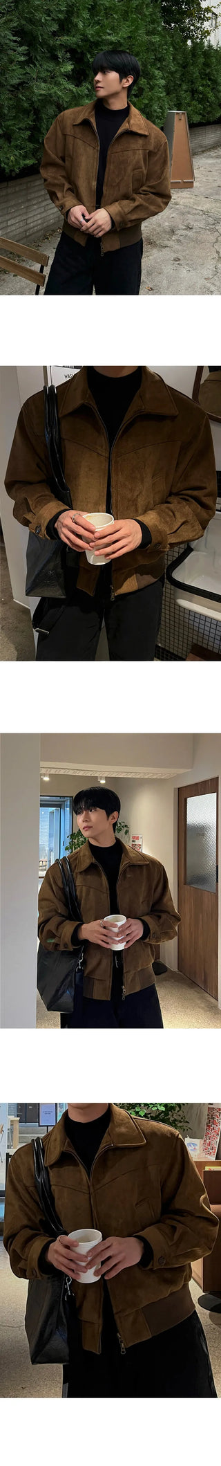 cropped leather coat