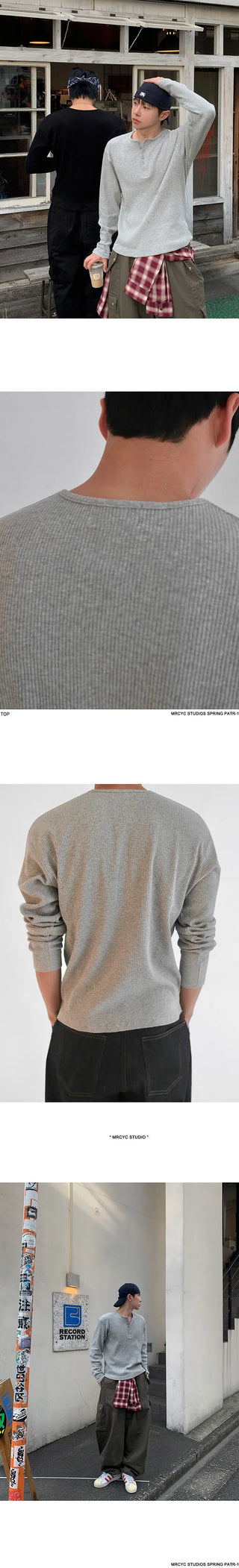 waffle henley shirt