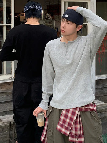 waffle henley shirt