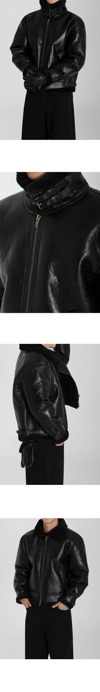 pu leather coat