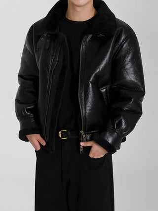pu leather coat