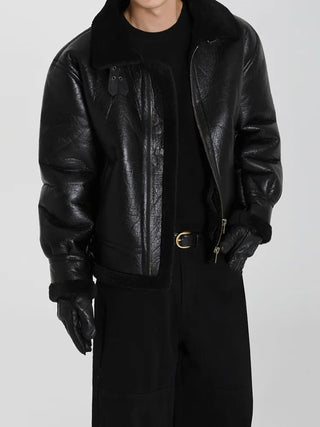 pu leather coat